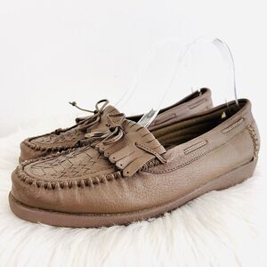 Walkables Comfort Collection Gray Woven Tasseled Slip on Comfort Shoes ~ Sz 8.5W